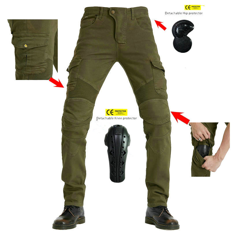 摩托车牛仔骑行裤男女服秋夏季骑士挡风护膝弹力工装裤机车防摔裤