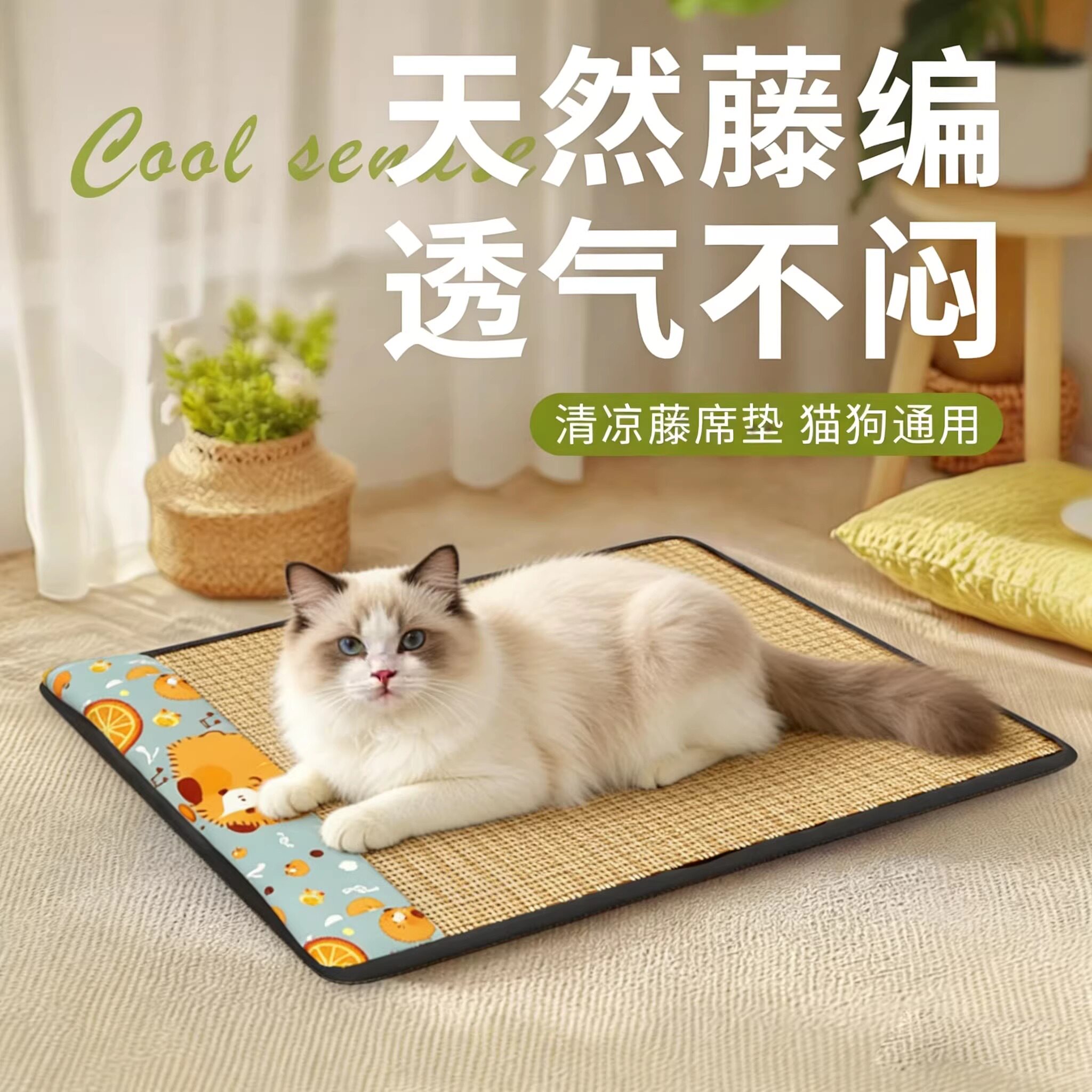 猫窝夏天通用凉席可拆耐抓耐磨洗猫咪夏日沙发狗窝床垫子降温专用 - 实物图