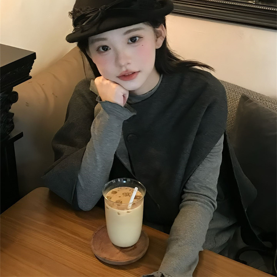 富家千金风不规则披肩斗篷外套女