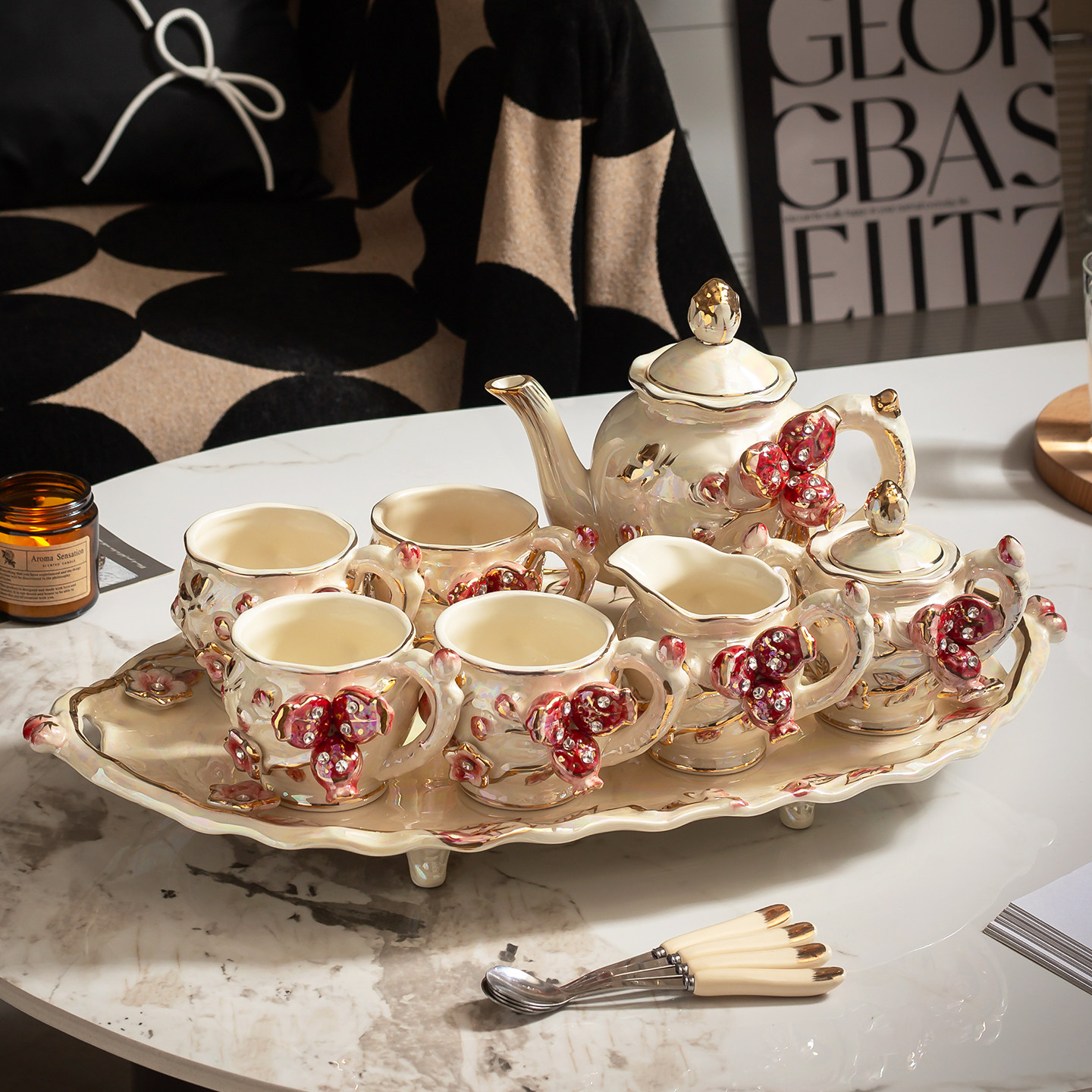 欧式陶瓷咖啡杯子高档精致水具家用轻奢高级感英式下午茶茶具套装