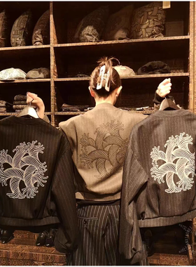 Christopher Nemeth 25秋冬 绳结羊毛呢夹克无领外套