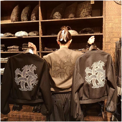 Christopher Nemeth 25秋冬 绳结羊毛呢夹克无领外套