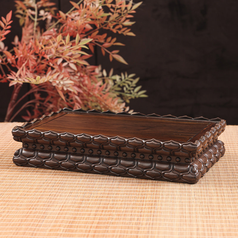 实木质长正方形观音菩萨家用供奉佛像财神像关公鎏金莲花底座加高