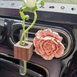 简约车载出风口插花器香薰装饰花瓶汽车内饰摆件中控台水培插花器