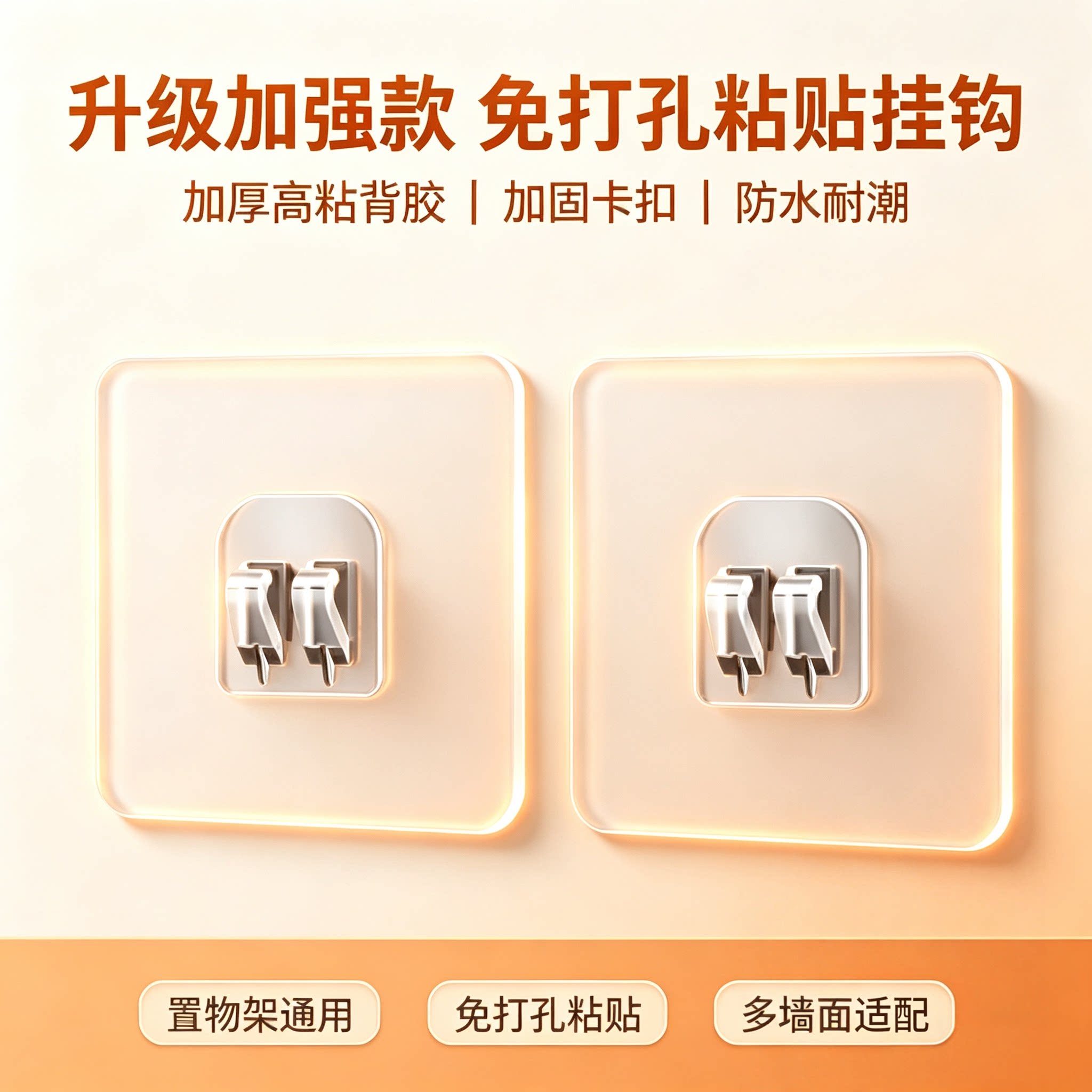 免打孔强力无痕粘贴壁挂爪扣挂钩