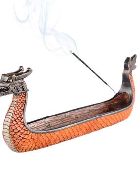 亚马逊创意龙舟工艺品线香香薰客厅装饰家居香拖摆件端午龙舟装饰