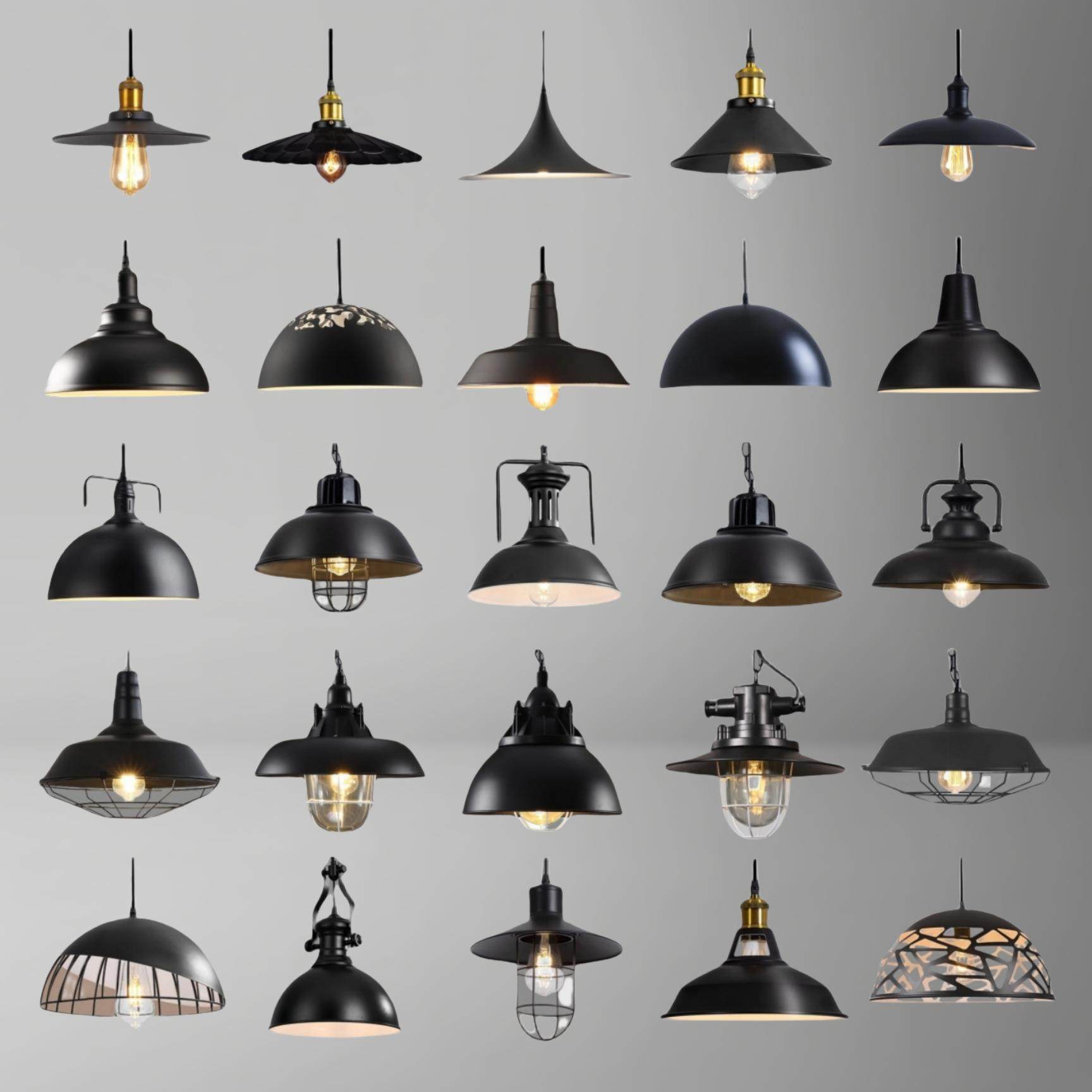 复古工业风吊灯灯罩美式锅盖怀旧咖啡美发服装店酒吧商用餐厅灯具