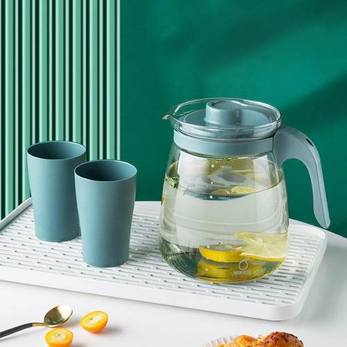 凉水壶冷水壶家用高颜值大容量茶壶耐高温玻璃套装轻奢凉水杯套装