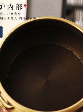 纯铜聚宝盆招财摆件中式家用客厅玄关装饰礼品聚财黄铜米缸存钱罐