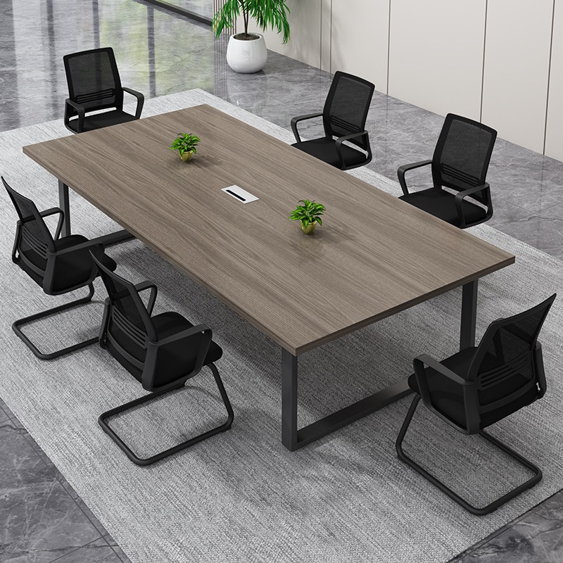 会议桌长桌现代会议室工业风办公桌小型8人工作台接待桌椅组合