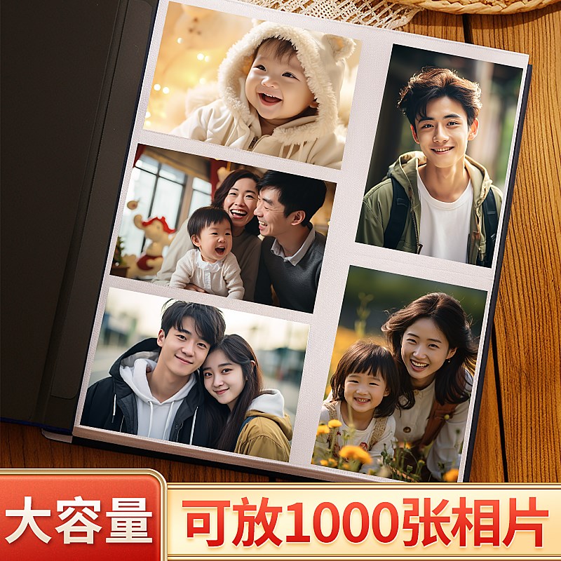 相册本纪念册家庭大容量宝宝成长照片收纳5寸六7寸混合装插页影集