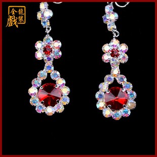 快速发货全龙戏装 京剧戏u曲用品花旦小姐头饰女双光水钻头面耳夹