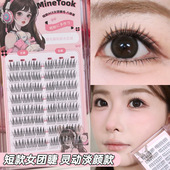 minetook短款 女团免胶假睫毛淡颜单簇韩系清透分段自然新手眼睫毛