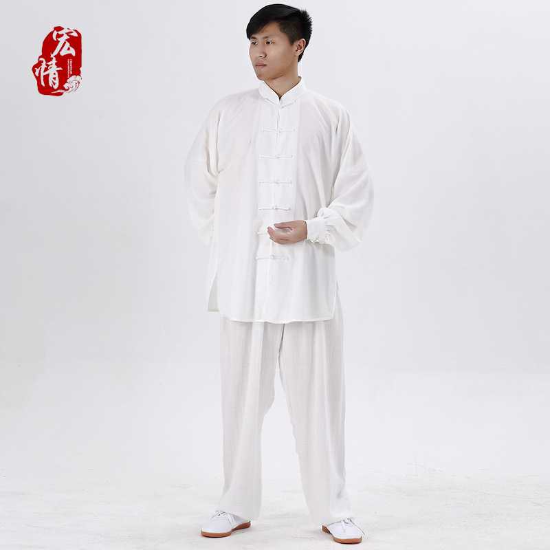 好货宏情 太极服长袖 春秋款棉麻麻纱 中老年男女武术太极拳练功