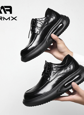 皮鞋男2025新款商务正装休闲高级感真皮黑色厚底男士结婚新郎鞋