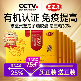 半年装 6礼盒 灵芝孢子油软胶囊 4瓶 三萜30% 45粒 芝正元