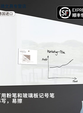 德国进口Sigel西格尔纯色玻璃板四色可选可挂墙面投影书写易擦磁性钢化玻璃板