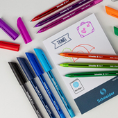 F尖 M尖多色乳化中油笔学生 德国进口施耐德圆珠笔vizz开帽式 办公专用多功能彩色圆珠笔EF尖 满16.9多省 包邮