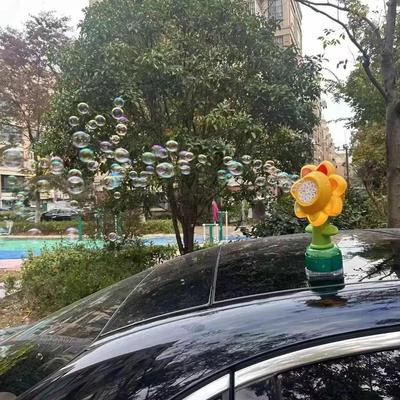 远程遥控炫彩车载挂件会跳舞的泡泡机向日葵全自动吹泡泡手持摇摆