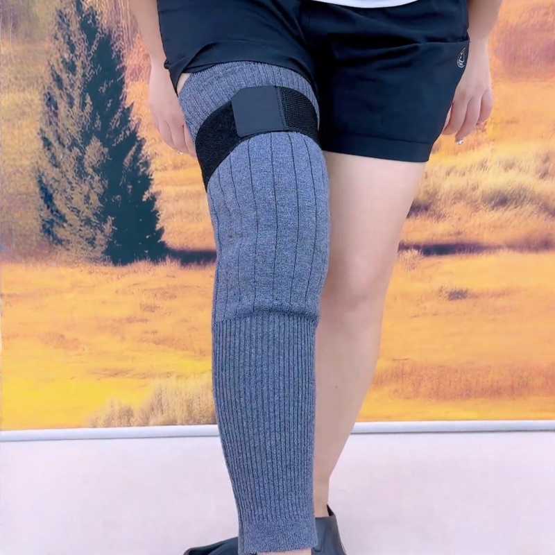 护膝中老年人专用男女士老寒腿加绒加厚骑车保暖防寒绑带长筒套腿