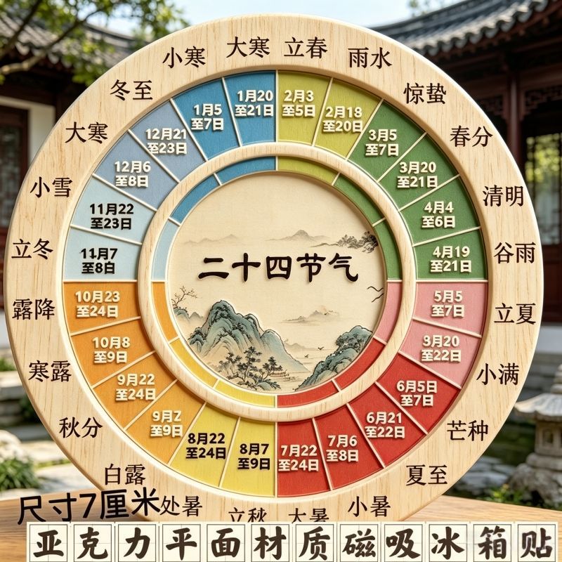 二十四节气国风亚克力磁吸冰箱贴