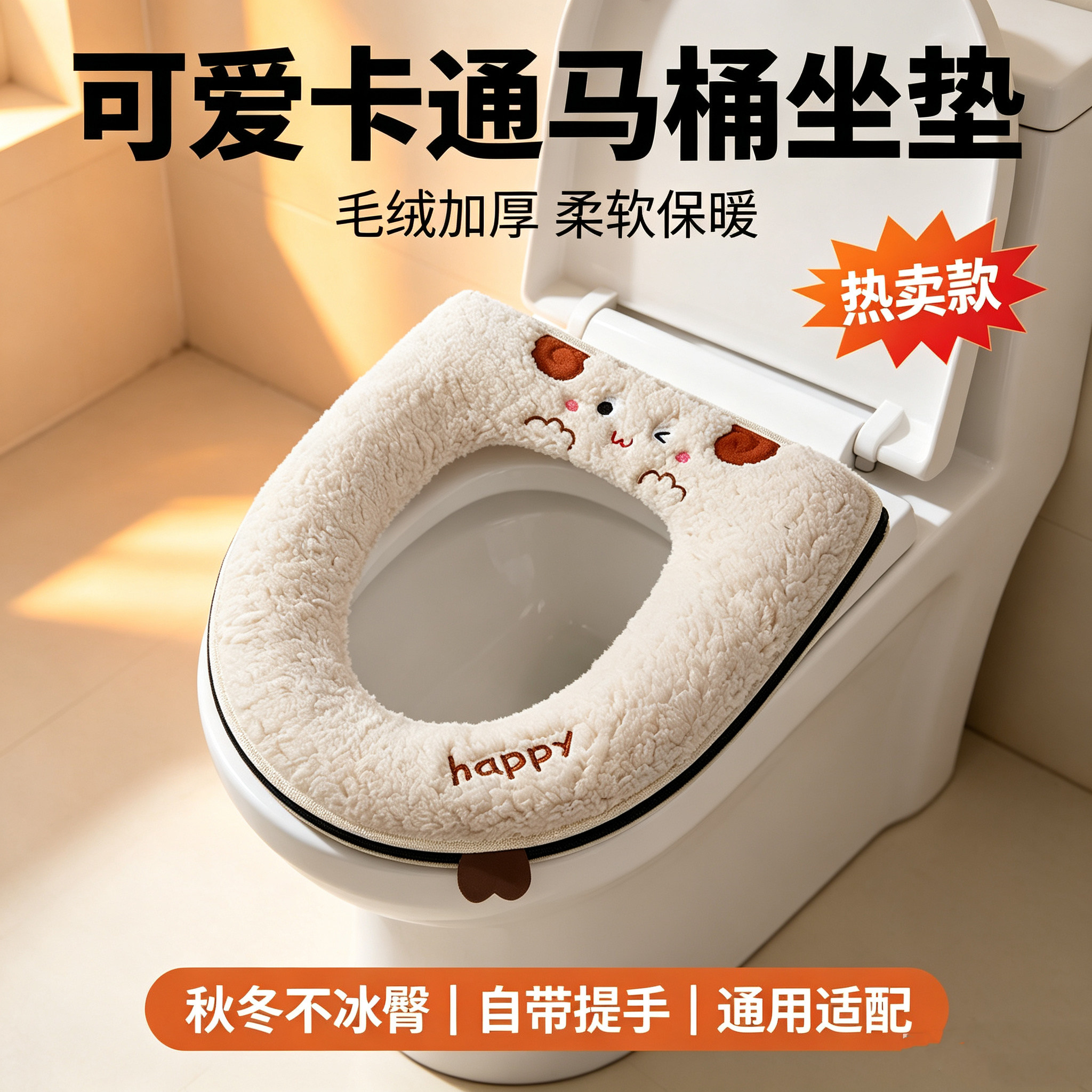 马桶坐垫四季通用家用秋冬抑菌马桶套垫圈冬季加厚防水坐便器垫子