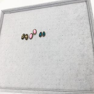 耳钉展示盘 绒布首饰盘 珠宝首饰收纳盒手饰品耳环创意精美