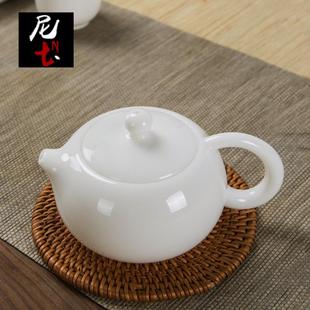 86M0德化白瓷西施茶壶功夫茶茶具杯陶瓷单个泡茶壶器家用羊脂玉瓷
