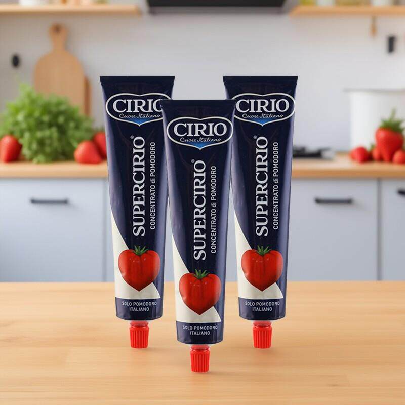 Cirio茄意欧优选浓缩番茄膏130g*3支沙拉薯条意面披萨低脂番茄酱