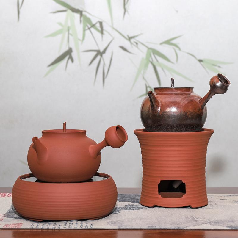 红泥手拉电陶茶炉煮茶器家用煮茶炉复古中式煮茶砂铫壶茶艺具电炉