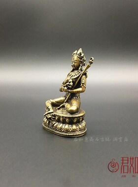 纯铜增福慧度母佛像摆件黄铜度母菩萨铜佛像迷你佛祖迷你佛像铜器