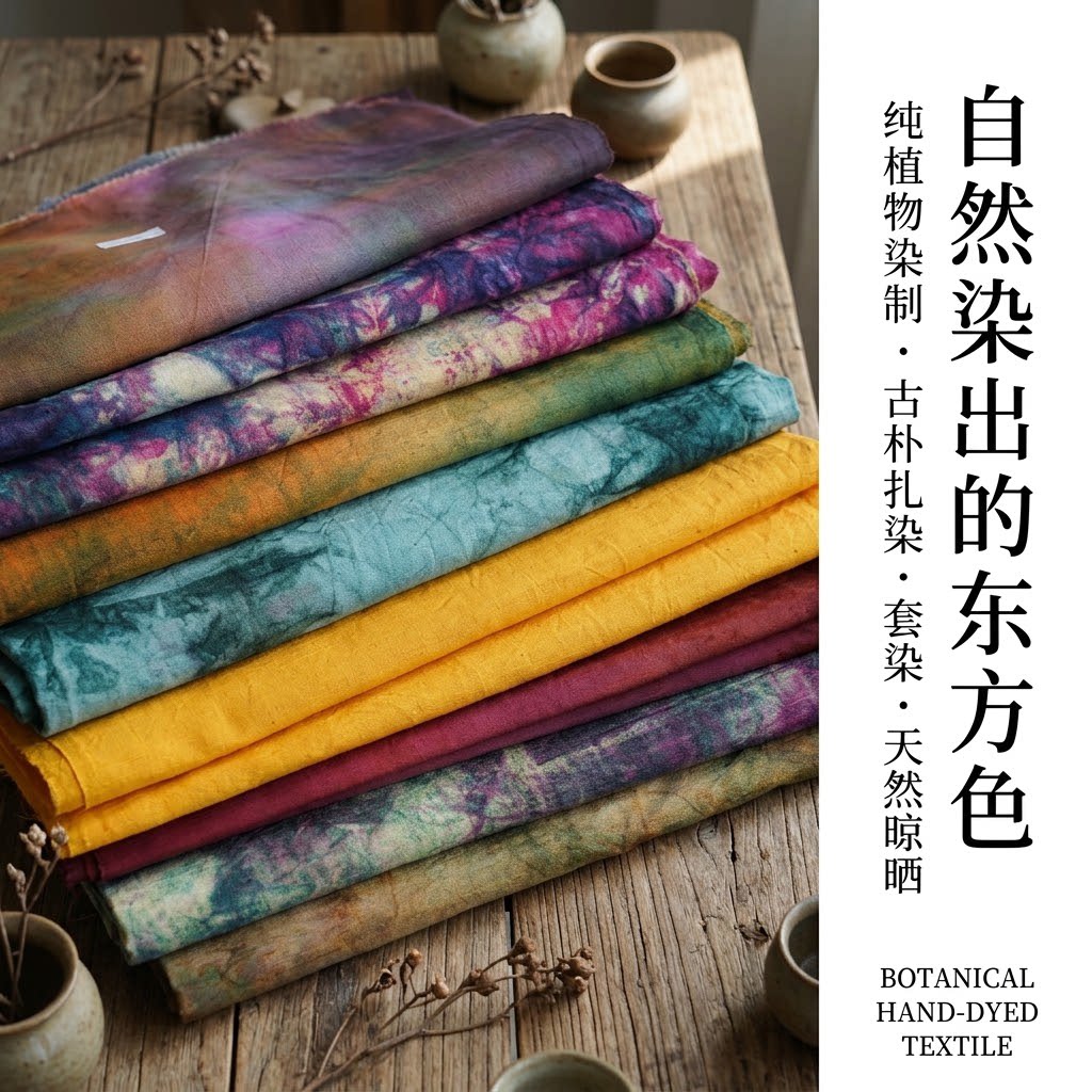 草木染扎染套染手工DIY纯棉布料图片