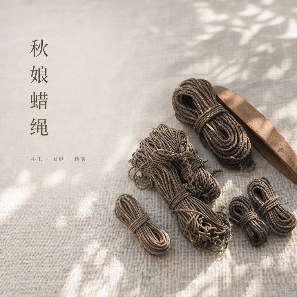 秋娘布业蜡绳灰色纯棉绳嵌条绳手工编织DIY束口袋抽绳蜡线