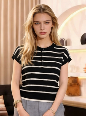 【BELL HON】含天丝夏季新款翻领半开襟短袖绞花女式T恤-BH1005