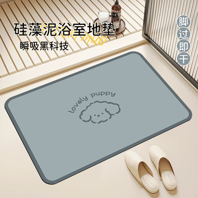卫生间地垫浴室门口硅藻泥软垫家用洗手间吸水速干防滑脚垫加厚