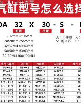 直供薄型气缸SDA40/50/63*25x30X50X75X100-SB自动化阀门气缸