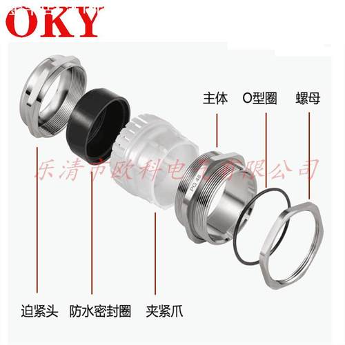 欧科PG7 PG9/11/13.5/16金属电缆接头黄铜镀镍格兰防水接头