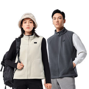 伯希和户外抓绒衣女春秋双面摇粒绒马甲男保暖背心外套冲锋衣内胆