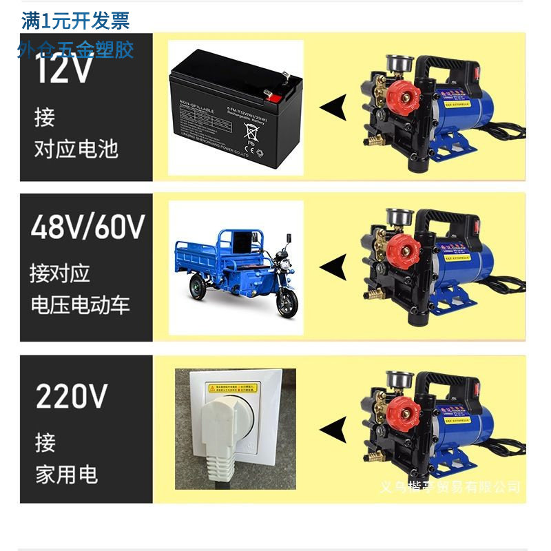 农用高压双缸柱塞打药机泵隆迈手