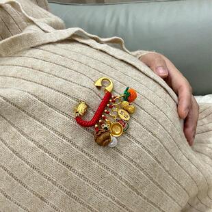 婴儿别针压惊龙蛇兔宝宝安胎护身符外出安全胸针孕妇随身平安挂件