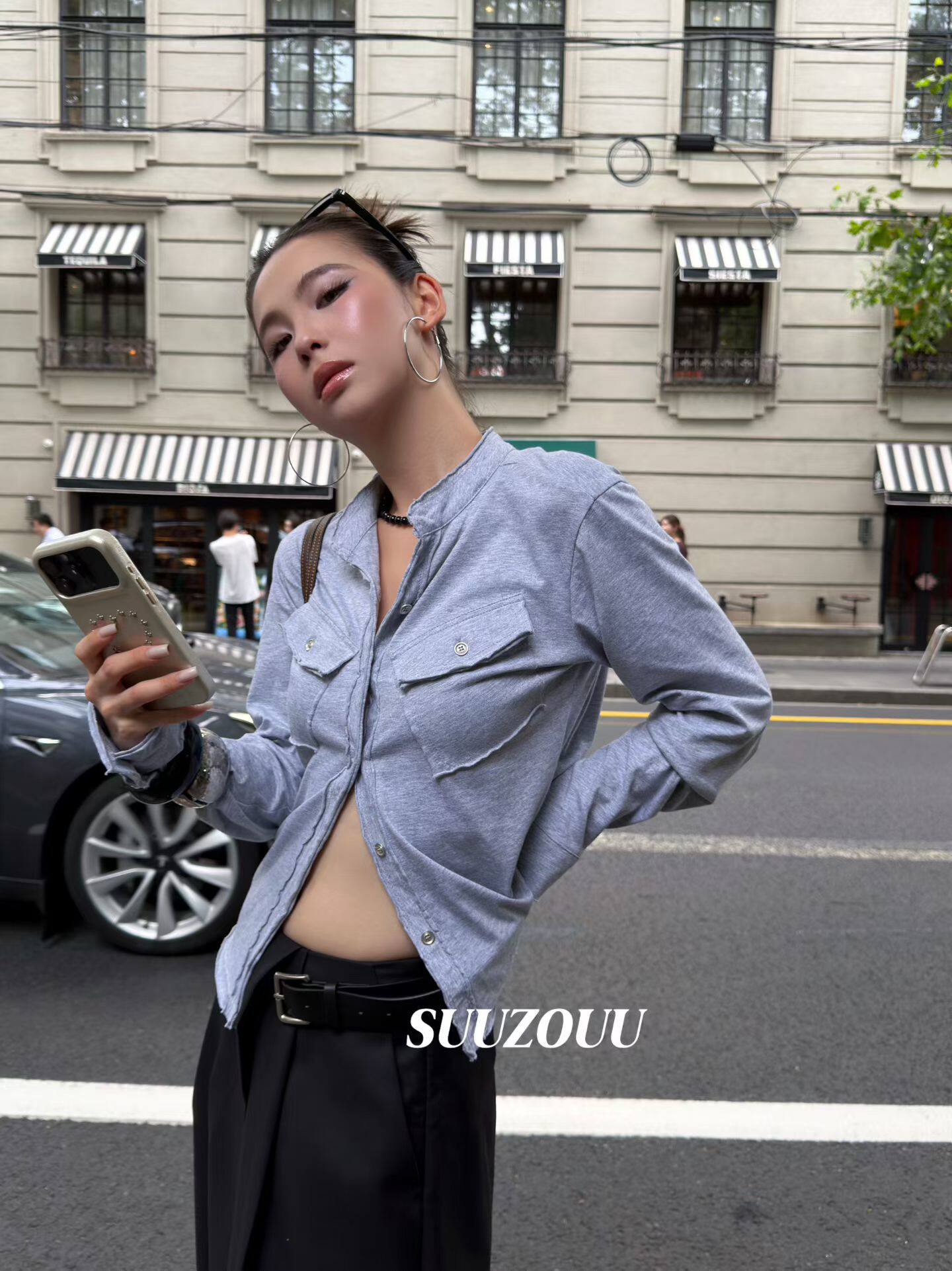 2026早秋新款韩版时尚百搭衬衫女修身显瘦长袖上衣休闲小衫