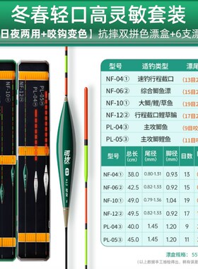 川泽官方逆技鱼漂套装高灵敏加粗醒目野钓浮漂全套正品轻口漂漂盒