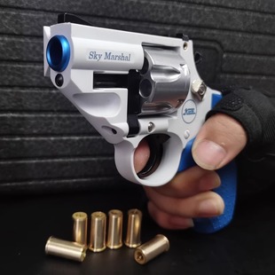 天空法警双动连发左轮小枪合金属软弹枪男孩真模立方手抢可发射