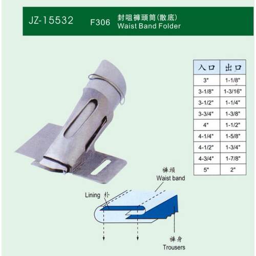 大宇DAYU156 拉筒 卷边筒胜家裤头车F306裤头筒 工业各种包边筒
