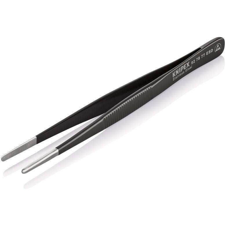 凯尼派克knipex92 78 77ESD防静电精密镊子强力带齿钝平头不锈钢