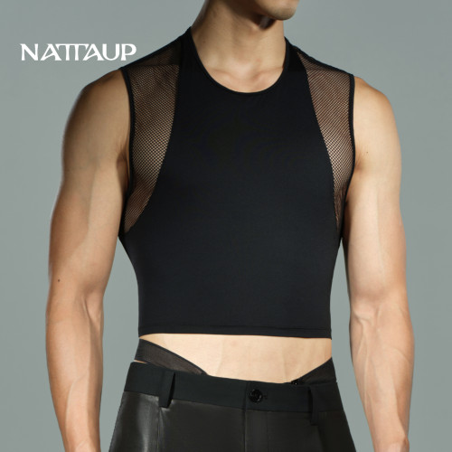 【2026秋新品】NATTAUP A系列男士大网孔拼接背心叠穿设计感上衣