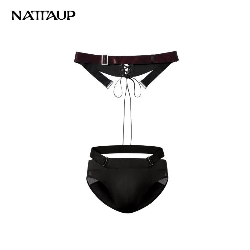 thumbnail for [New] NATTAUP A Series Liquid Metal Light Sensitive Detachable Half Girth Accessory Breathable Men's Briefs