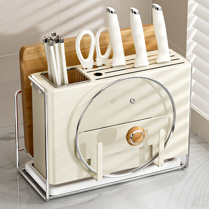 多功能刀具沥水架台面锅盖轻奢刀架筷筒收纳架家用橱柜厨房置物架,厨房/烹饪用具,抹布架/厨房清洁收纳架,淘宝优惠券,粉丝福利购,淘宝优惠卷