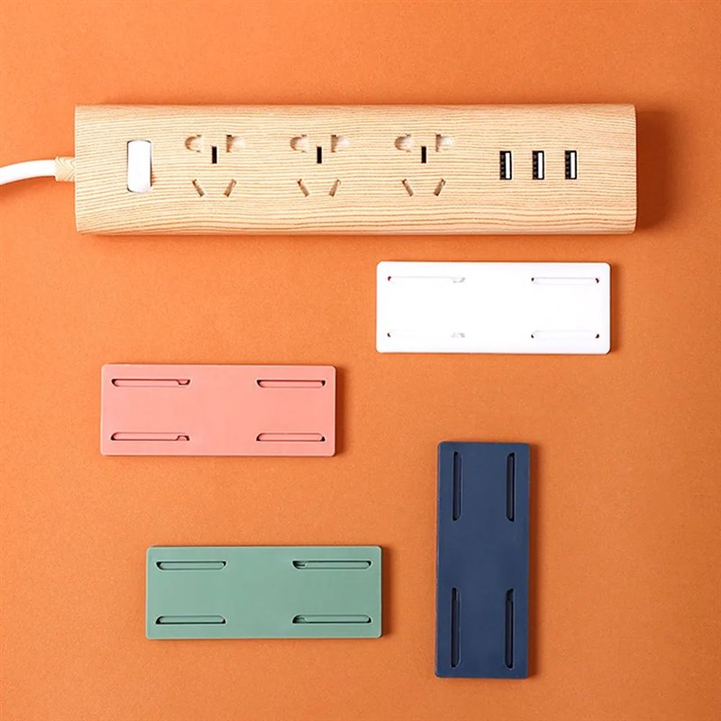 Wall-Moeunted Holder Punch-Free Plug Fixer Self-Adhesi