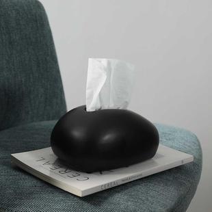 餐巾纸盒子抽纸盒创意装 现代黑白色陶瓷纸巾盒客厅茶几摆件 饰品